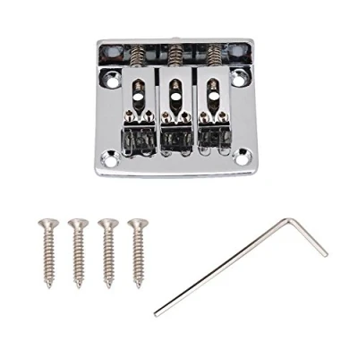 Image of Electric Guitars 3 string Fixed Bridge Replacement Parts for Cigarbox Guitars(sliver)