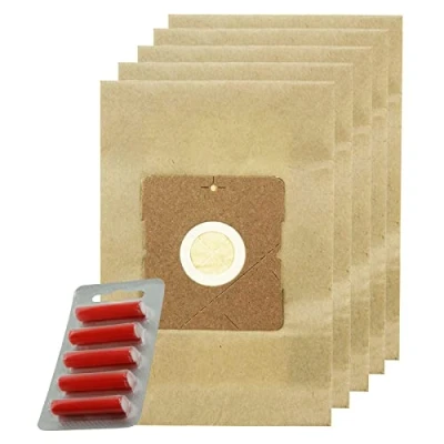 Image of SPARES2GO Dust Bags for AmazonBasics VCB43B1 70EUK Cylinder 3.0L Vacuum Cleaner (Pack of 5 + Fresheners)