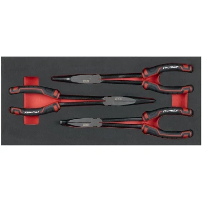 Image of Premier Long Needle Nose Pliers Set with Tool Tray 3 Piece