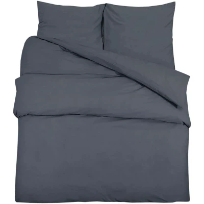 Image of vidaXL Duvet Cover Set Anthracite 225x220 cm Light weight Microfiber