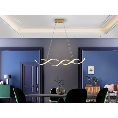 Image of Dido Bar Pendant Ceiling Light Shiny Gold 3000K