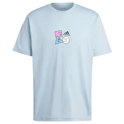 Image of adidas Men&#039;s Positivity Shapes Graphic TEE, Wonder Blue, M
