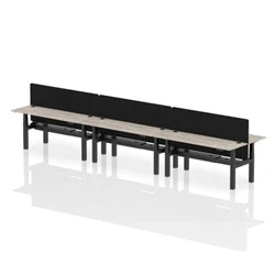 Image of Air B2B 1800x600mm Adjustable 6P Bench Desk CP Grey Oak/Black + Screen