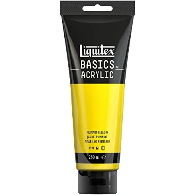 Image of LIQUITEX Basics Acrylic Paint, Primary Yellow, 250 ml Tube