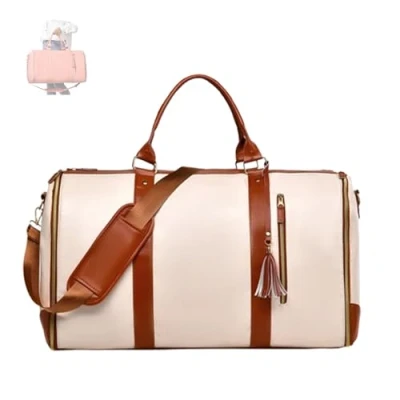 Image of EEJBYTDI Bagger Travel Bag, Folding Waterproof Big Capacity Bag (Beige)