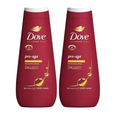 Image of Dove Advanced Care Sulphate Free Body Wash for Women Made with Skin Natural Nourishers and Micromoisture Provides 24 Hours Renewing Lotion Soft Softer Skin, 400ml Pack of 2