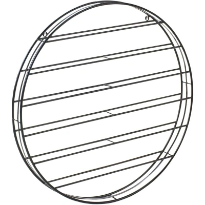 Image of Modern Round Shape Wall Hanging Wine Rack Iron for Bottles Black Annacotty