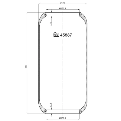 Image of 20535875 Boot, air suspension FEBI BILSTEIN 45887 Front Axle, Rear non steered trailing axle