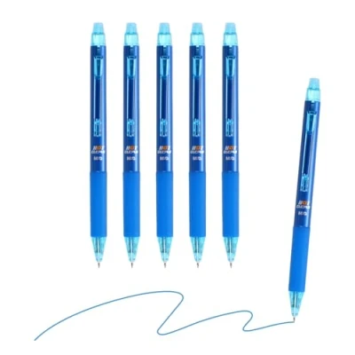 Image of M&amp;G Gel Pen Medium Point 0.5mm, 6 Pack Quick Dry Smooth Retractable Light Blue Ink Rollerball for Home Office Writing Note Taking Journaling Business, Style 9