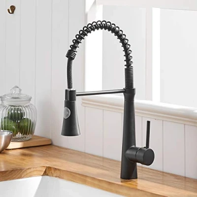Image of TIMACO Black Kitchen Tap 360 Rotatable Mixer Spiral Spring High Pressure