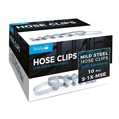 Image of 22x Simply Pack of 10 30 40mm Mild Steel Hose Clip S 1X MSE
