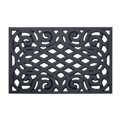 Image of Nicoman Eco Friendly Door Mat Non Slip Heavy Duty Rubber Doormat Barrier Scrape Outdoor Entrance Garden Garage Anti Fatigue Drainage (Grey, Small, 61 x 41cm)