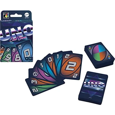 Image of UNO GXV45 Iconic Series 1980&#039;s Matching Card Game Featuring Decade Themed Design, 112 Cards for Collectors, Teen &amp; Adult Night, Ages 7 Years Older, 9.0 cm*3.0 cm*15.0 cm