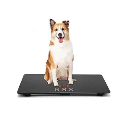 Image of Digital pet scale for dogs, animal platform, 3 Weighing Modes, kg, oz, lb, MAX 220 lbs, Capacity with Precision of 10g, 25.6 17.7inch,Black