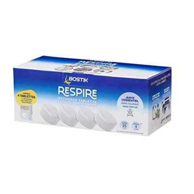 Image of Bostik SPIRE 4 Dehumidifier Tablet Refills, No Colouring or Fragrance for Home, Apartment and Caravan, Rooms up to 25 m², Refills Tabs x 250 g Moisture Absorber 30623618 White
