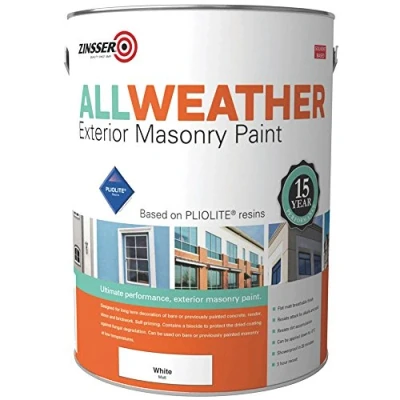 Image of Zinsser Allweather Exterior Masonry Paint 5lt Brilliant White