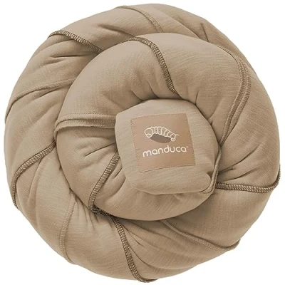Image of manduca Sling &gt; Nougat &lt; Stretchy Baby wrap Elastic Carrier for Newborns from Birth Made of Soft Jersey Fabric Without Elastane in 100% Cotton (Organic) one Size fits All