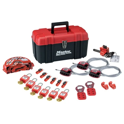 Image of Master Lock Valve &amp; Electrical Lockout Toolbox Kit 23 Piece MLKS1117VKA