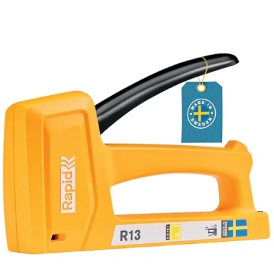 Image of Rapid Light Duty Manual Staple Gun for Wood Wall Stapler Upholstery with Ergonomic Handle and All Steel Interior Wear Parts Made in Sweden R13