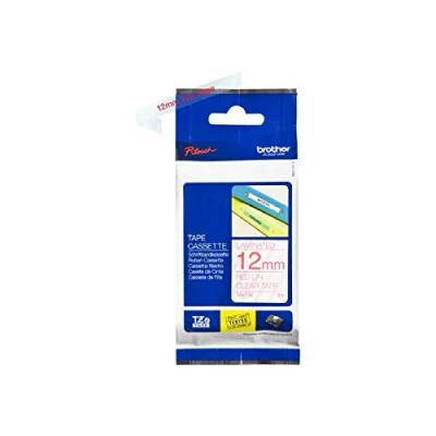 Image of Brother TZe 132 Red on clear Roll (1.2 cm x 8 m) 1 cassette(s) laminated tape for PT D210, D600, H110, P750, P950, P Touch Cube P300, Pro P910