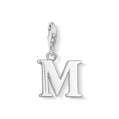 Image of Thomas Sabo Women Charm Pendant Letter M Club 925 Sterling Silver 0187 001 12