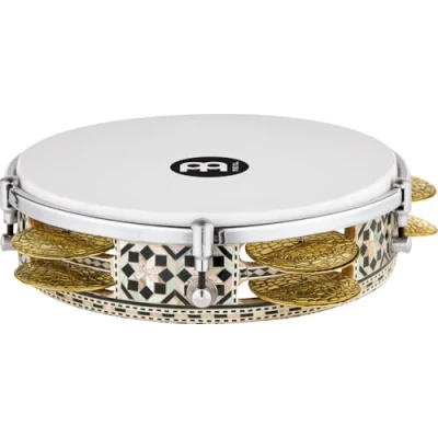Image of Meinl Percussion Artisan Riq Drum Frame with Jingles Diameter 8.75 Inches Wood / Brass, Multicoloured Gold (AERIQ1)