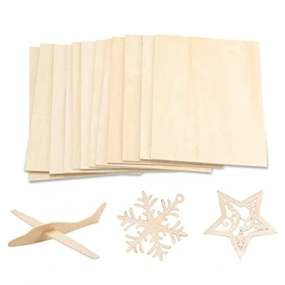 Image of Tiardey 8 Pcs (200 x 200 2 mm) Balsa Wood Sheets Thin Balsawood Unfinished Plywood Board for DIY Wooden House Aircraft Ship Boat Model Projects