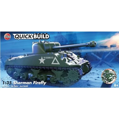 Image of Airfix QUICKBUILD Model Tank Kit J6042 Sherman Firefly Building Kits for Kids 6+, Construction Toys Boys &amp; Girls, No Glue Making Gift Ideas Christmas