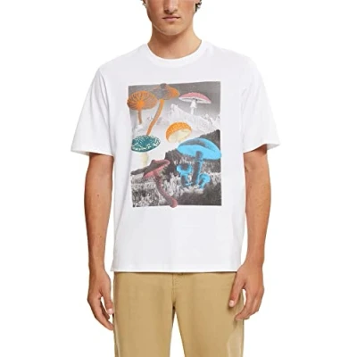 Image of edc by ESPRIT Men&#039;s 082cc2k313 T Shirt, 100/White, S