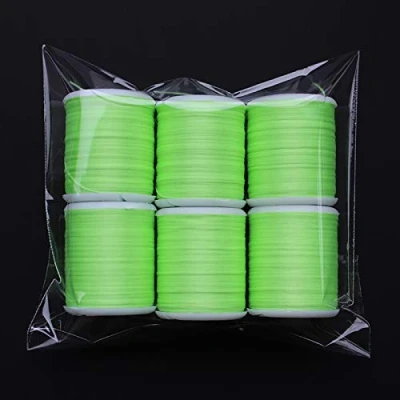 Image of Tigofly 6 colors 150D denier Luminous Fly Tying Floss Thread glow in the dark 40 yards Polyester Filament Yarn Line Materials (Green)