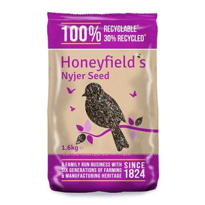 Image of Bird Food Nyjer Seed, High in Energy, Protein, and Oils, Great for Hanging Seed Feeders, Can be Fed on Its Own or Added to Mixes, Bulk Bag (1.6kg) Honeyfield’s