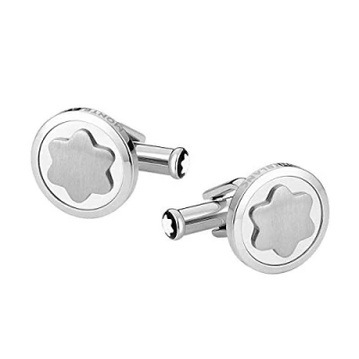 Image of Cufflinks Steel Snowcap Emblem