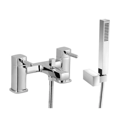 Image of Contemporary Bath Shower Mixer Tap with Kit Chrome