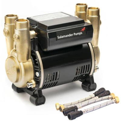 Image of Salamander Pumps CT Force 15PT Brass Impeller Pump 1.5 Bar Pressure Twin End Suitable for Positive, Gravity Fed Systems Only 5 Year Warranty