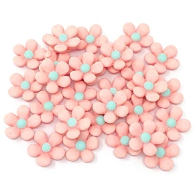 Image of Wedding Touches 30x Light Pink 18mm Soft Feel Daisy Flatbacks Craft Cardmaking Embellishments