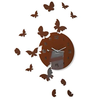Image of FLEXISTYLE Wall Clock, Acrylic, Brown, 30 cm