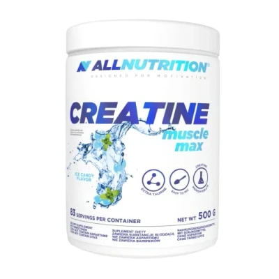 Image of ALLNUTRITION Creatine Muscle Max Food Suplement Monohydrate with Taurine Performance Boost and Recovery No Added Sugar Instant Powder 500g ICE Candy