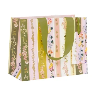 Image of Glick Medium Landscape Gift Bag, Linea Floral, 175 x 225 100 mm, Luxury Recyclable Bag for Birthdays &amp; Celebrations