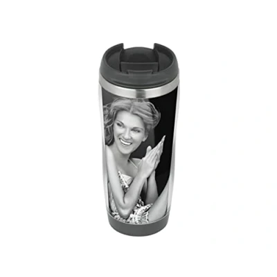 Image of Celine Dion Awesome Travel Mug, Thermal Insulated Cup for Hot and Cold Beverages Drinks