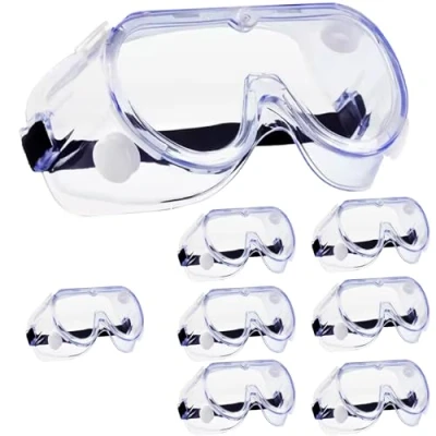 Image of HowseHold Safety Goggles [Pack of 8] Anti Fog Protective Glasses Chemical Splash Resistant Clear Eye Protection for Home Lab Workplace