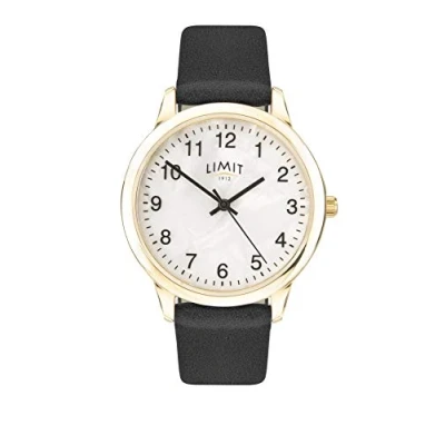 Image of Limit Ladies Pearlescent White Dial Watch with Black Strap 60010