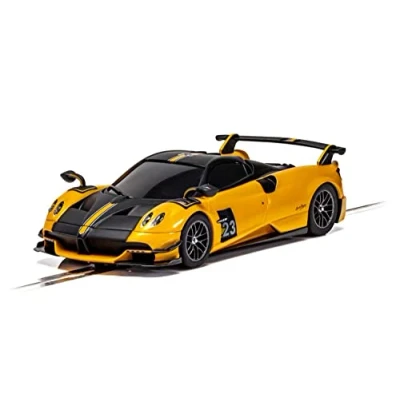 Image of Scalextric Cars C4212 Pagani Huayra Roadster BC Yellow Toy Slot Car for use with Race Tracks or Set Small Kids Gift Ideas Boy/Girl Ages 5+, Accessories