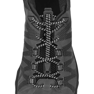 Image of Nathan Unisex&#039;s Run Laces, Reflective Black, One Size