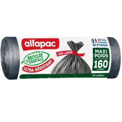 Image of Alfapac 10 Bags 160 L Recycled Maxi Weight with Large Links