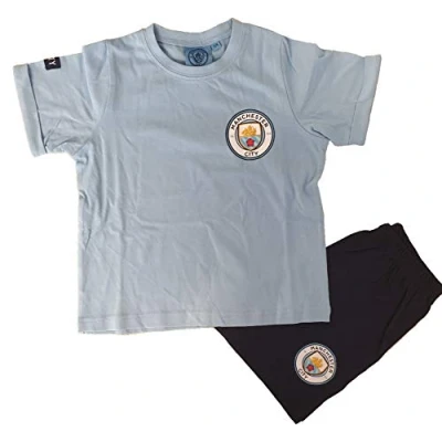 Image of Official Licensed Manchester City Boys Short Pyjamas 3 4 Years Blue