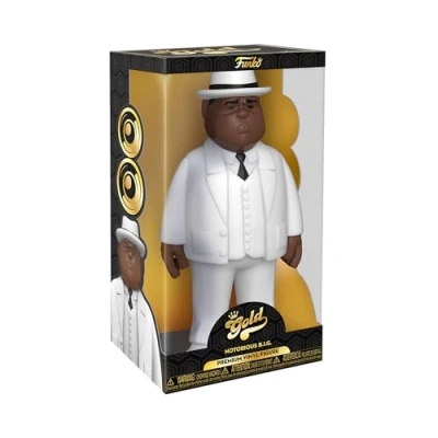 Image of Funko Vinyl Gold 12&quot;: Biggie Smalls Notorious BIG White Suit Collectable Action Figure Birthday Gift Idea Official Merchandise Ideal Toy for Music Fans Your Collection