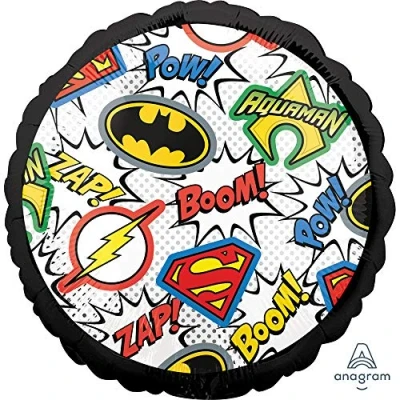 Image of Amscan Anagram 4071901 Justice League Party Round Foil Balloon 18&quot;