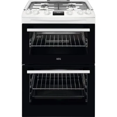 Image of AEG CGX6130ACW 60cm Freestanding Gas Cooker with Double Oven in White