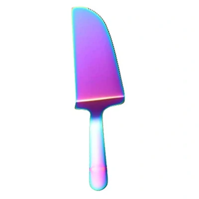 Image of Brasse Stainless Steel Pizza Shovel Bread Slicer Serrated Edge Cake Pie Server Divider Cutter Knife Dessert Spatula Neon