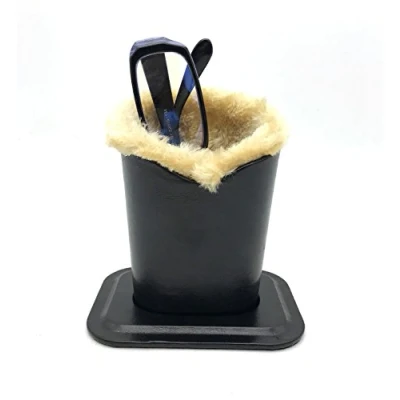 Image of Wommty Eyeglasses Holder with PU Leather Velvet Plush, Protective Stand Case for Home Office and School (1 Holder)(Size: M)